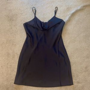 black satin dress with adjusted straps!!